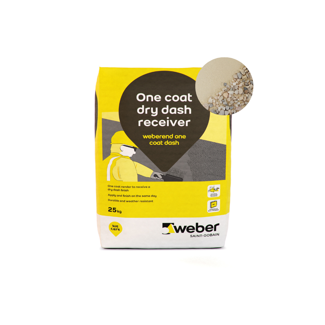 Weber - Weberend One Coat Dash Receiver - 25kg x 10 > Buff