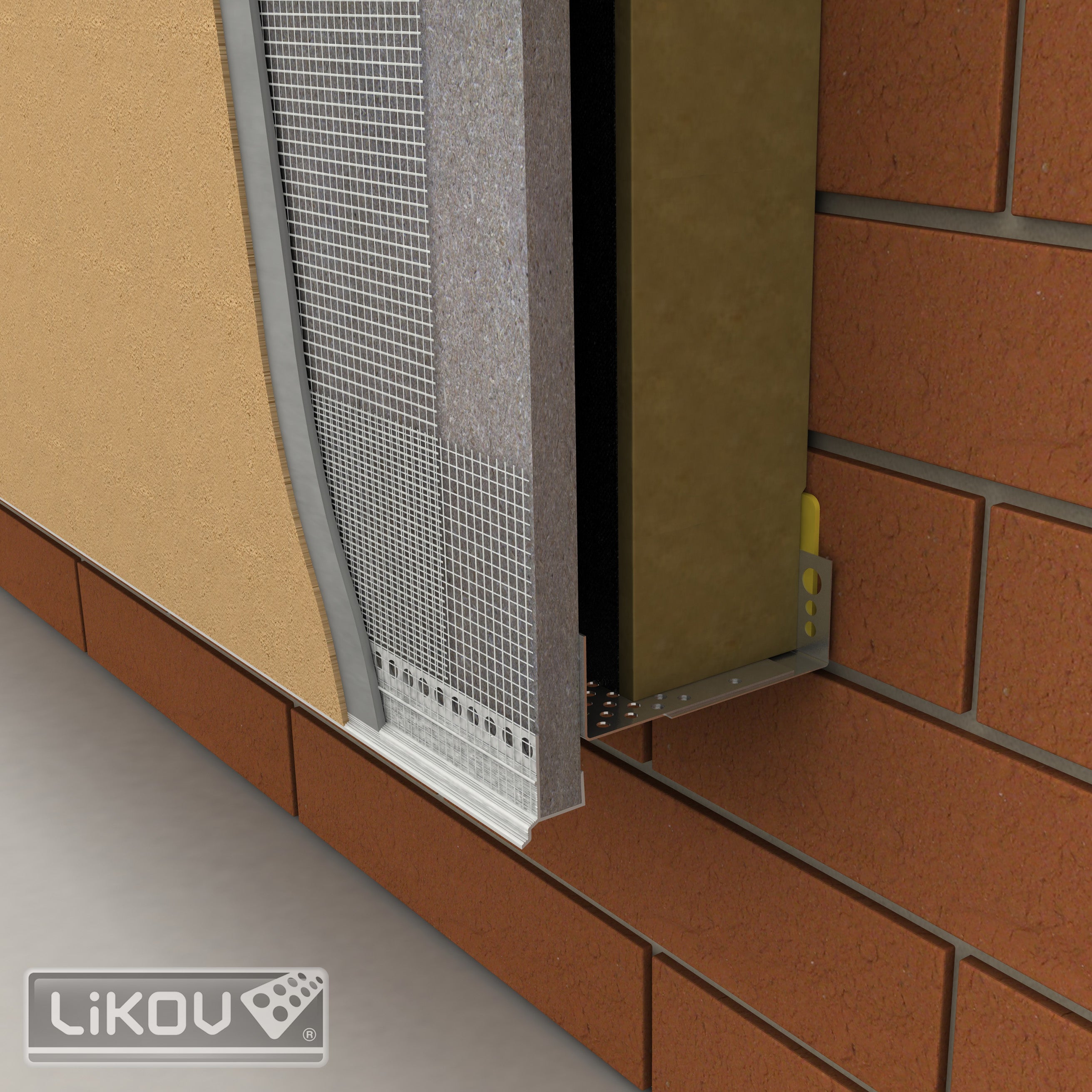 Likov - LE-N Render Board Edge Bead with Mesh - 12.5mm/6mm - 2.5m