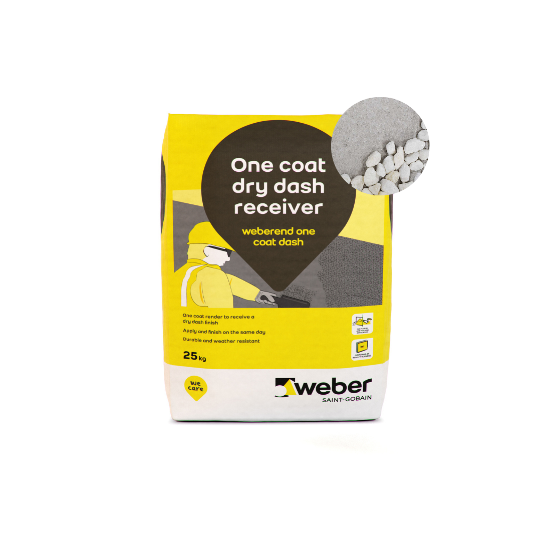 Weber - Weberend One Coat Dash Receiver - 25kg x 10 > Stone Grey