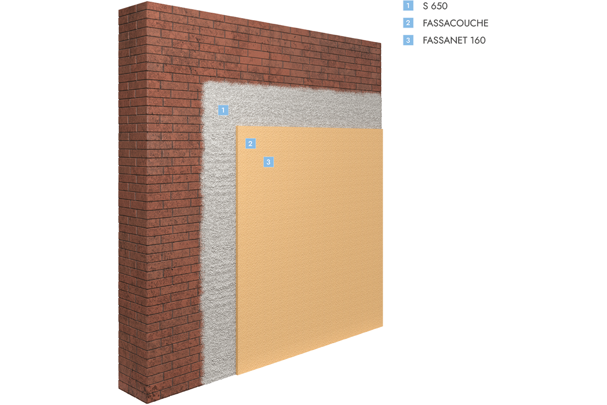 Fassa Monocouche Render System onto Brickwork