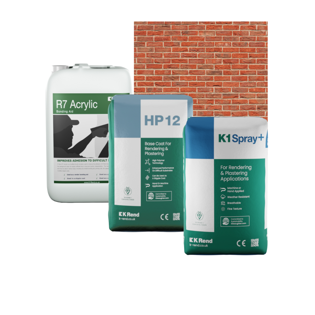 K Rend Monocouche Render System onto Brickwork