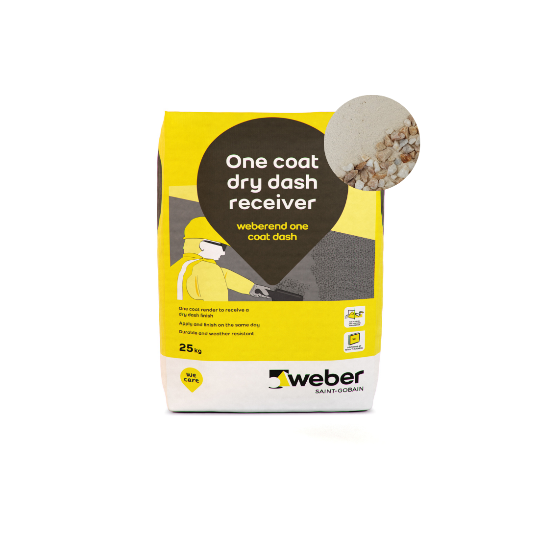 Weber - Weberend One Coat Dash Receiver - 25kg x 10 > Cream