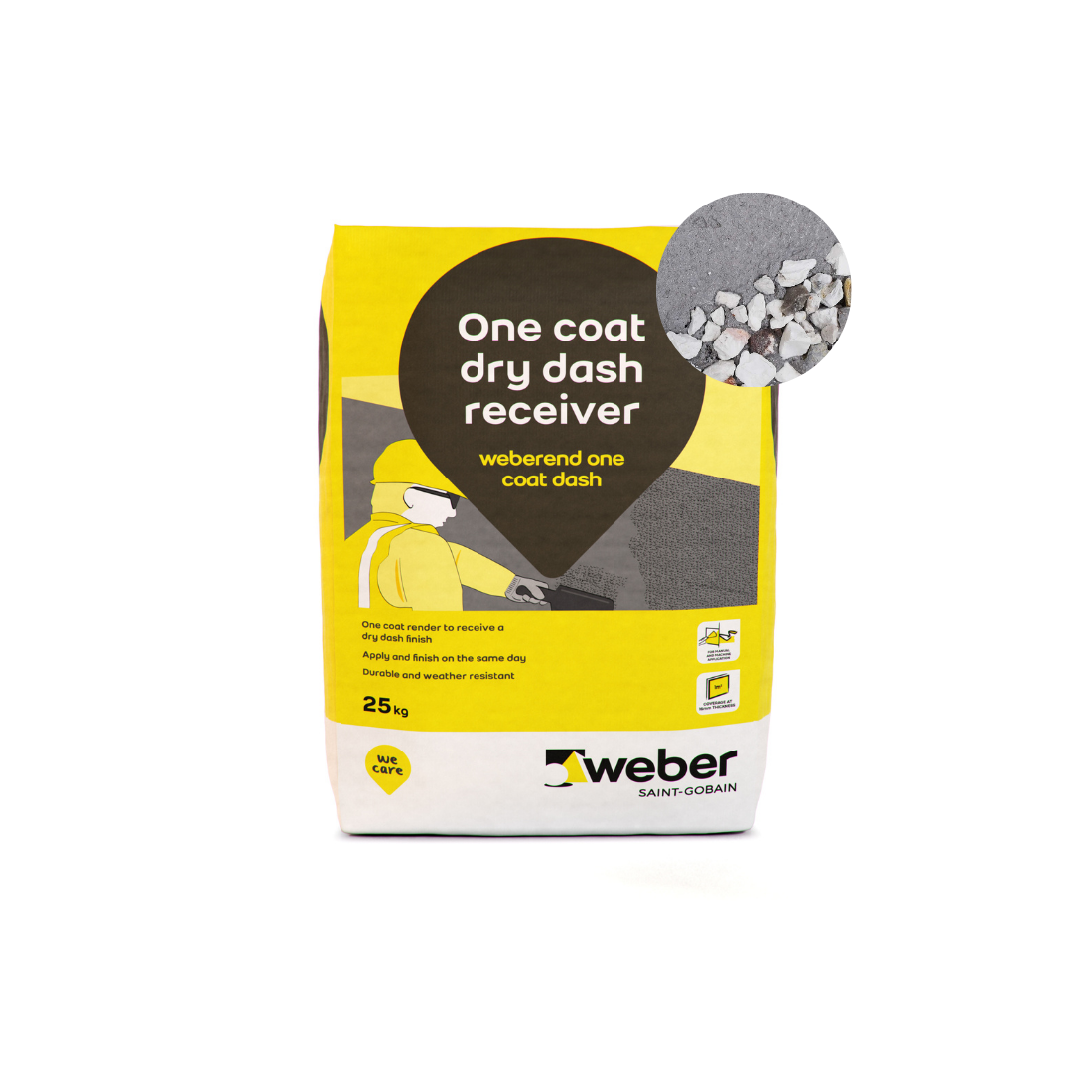 Weber - Weberend One Coat Dash Receiver - 25kg x 10 > Graphite