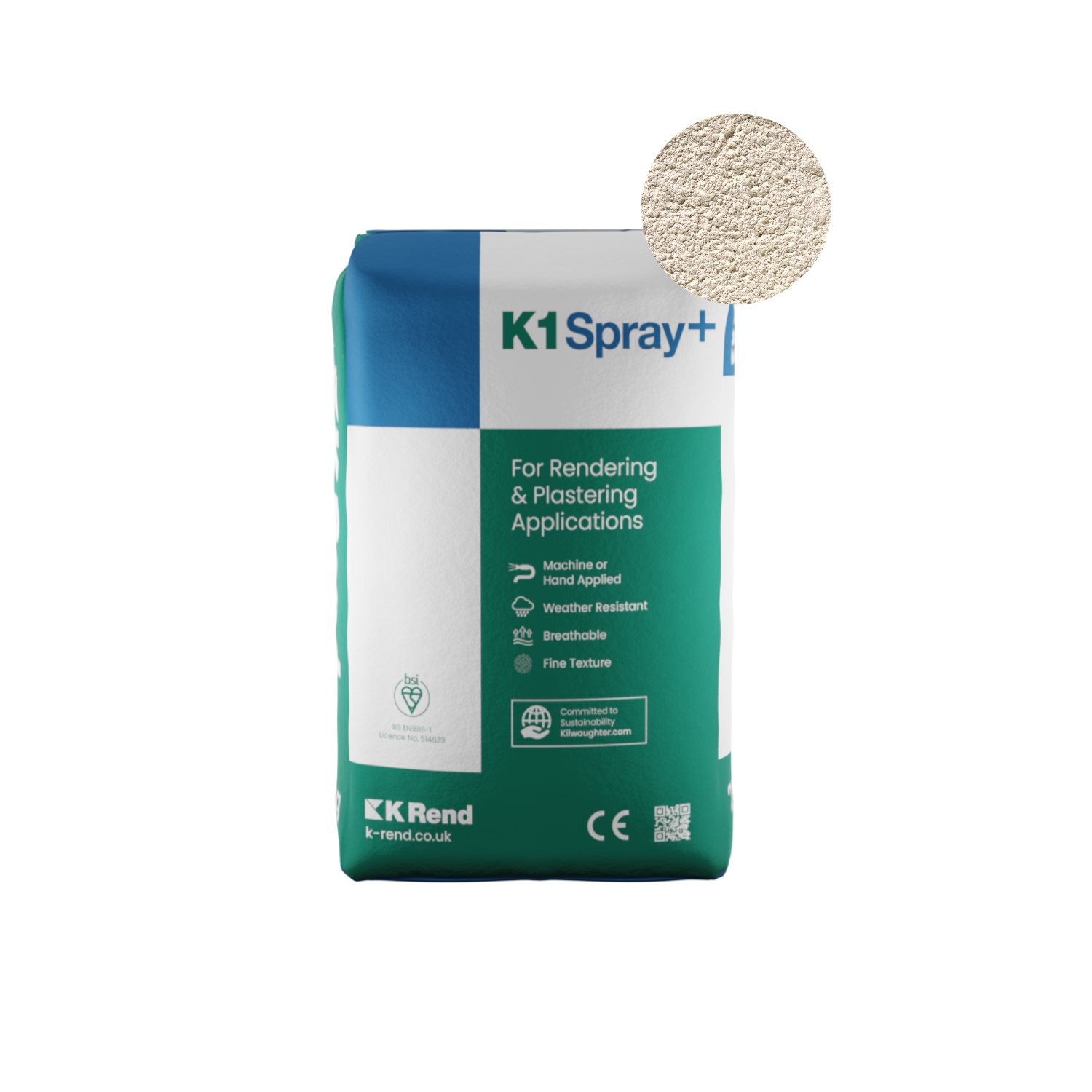 K Rend - K1 Spray+ - 25kg > Sterling White